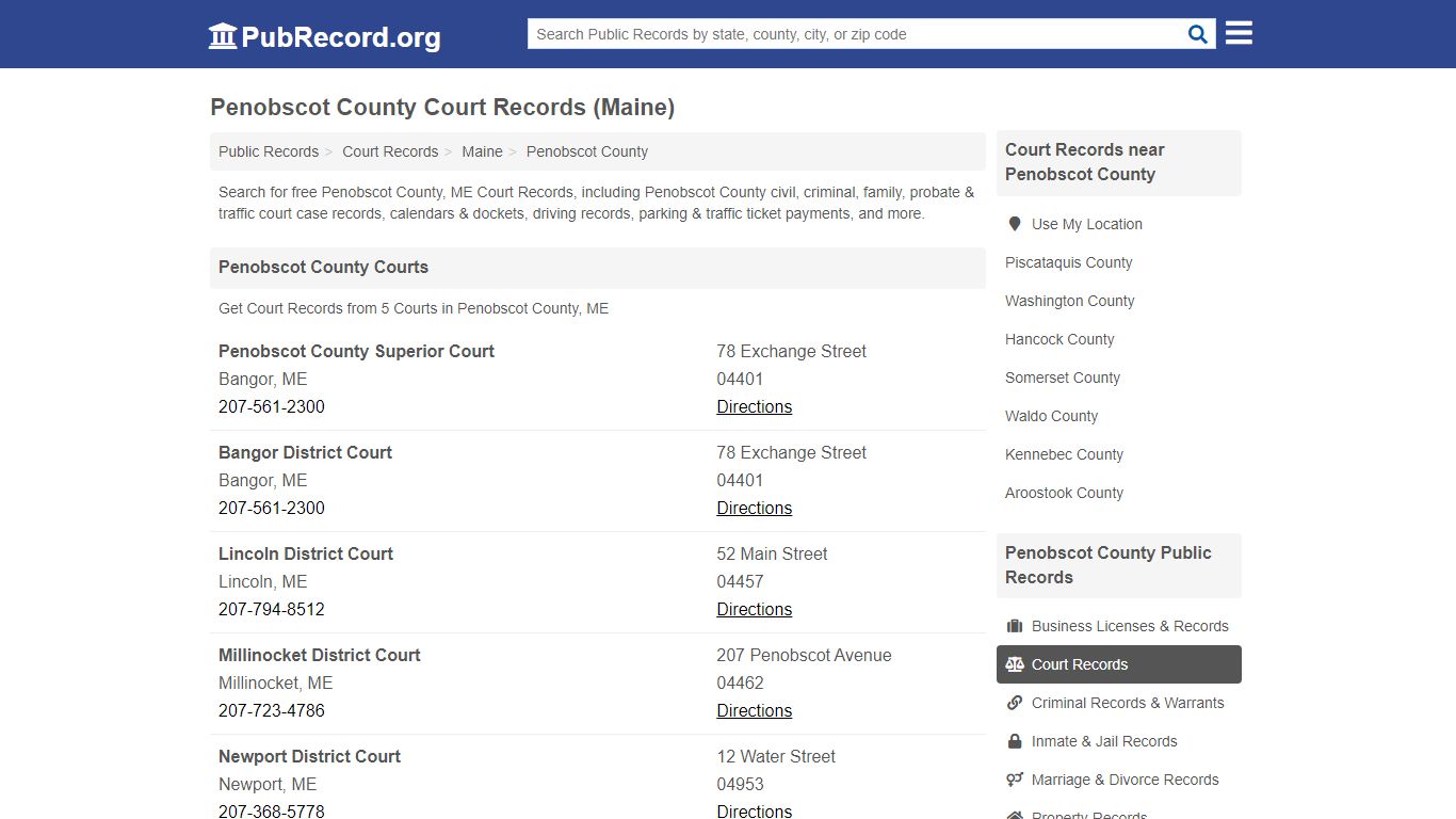 Free Penobscot County Court Records (Maine Court Records)